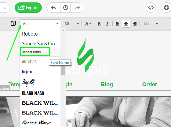 Stripo How to Build Email with Stripo Applying Banner Fonts