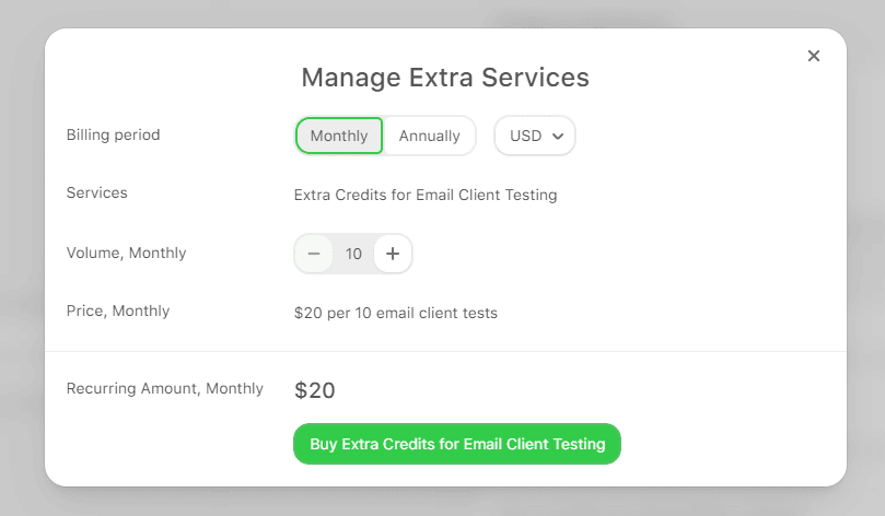 Buying more email tests Buying more email tests