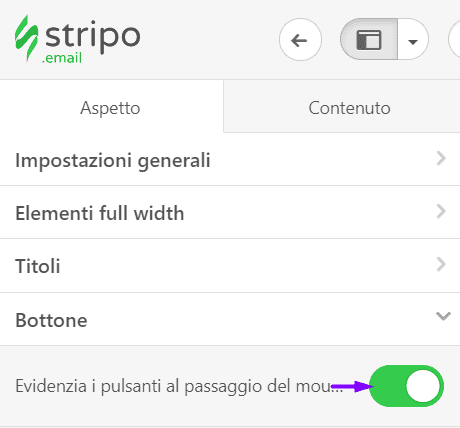 Attivazione dei Pulsanti in Evidenza