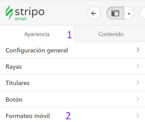 Entrar en la pesta&ntilde;a de vista m&oacute;vil _ Trabajar con botones