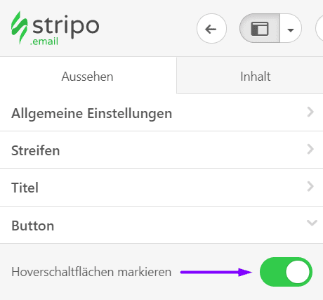 Hervorgehobene Buttons aktivieren