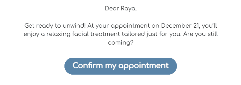 Ein Beispiel für eine Einleitung in einer Terminbestätigungs-E-Mail