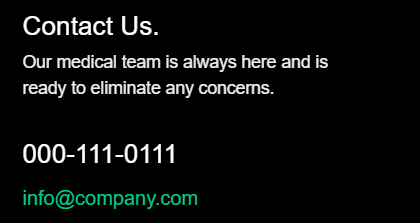 Ein Beispiel für den Abschnitt mit Kontaktdaten