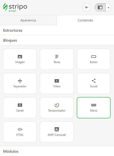 Stripo-Adding-Menu-Block_ES