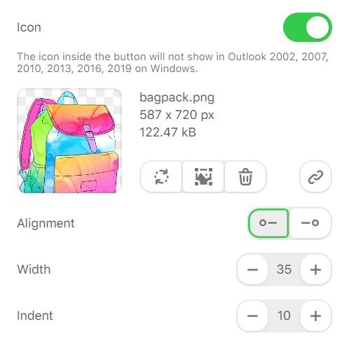 Buttons with icons for back to school season emails Buttons with icons for back to school season emails