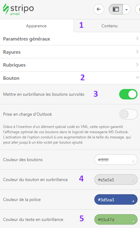 A &agrave; Z _ Effet de survol vers les boutons