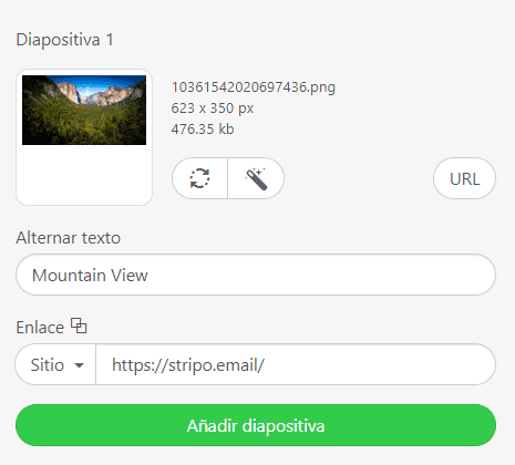 Añadir imágenes a las diapositivas _ Carrusel AMP con Stripo Añadir imágenes a las diapositivas _ Carrusel AMP con Stripo