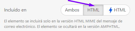 Incluir en el botón HTML _ Construir un correo electrónico AMP Incluir en el botón HTML _ Construir un correo electrónico AMP