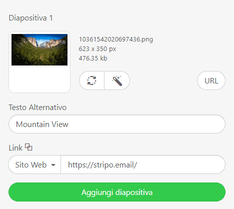 Aggiunta di Immagini alle Diapositive _ AMP Carousel con Stripo