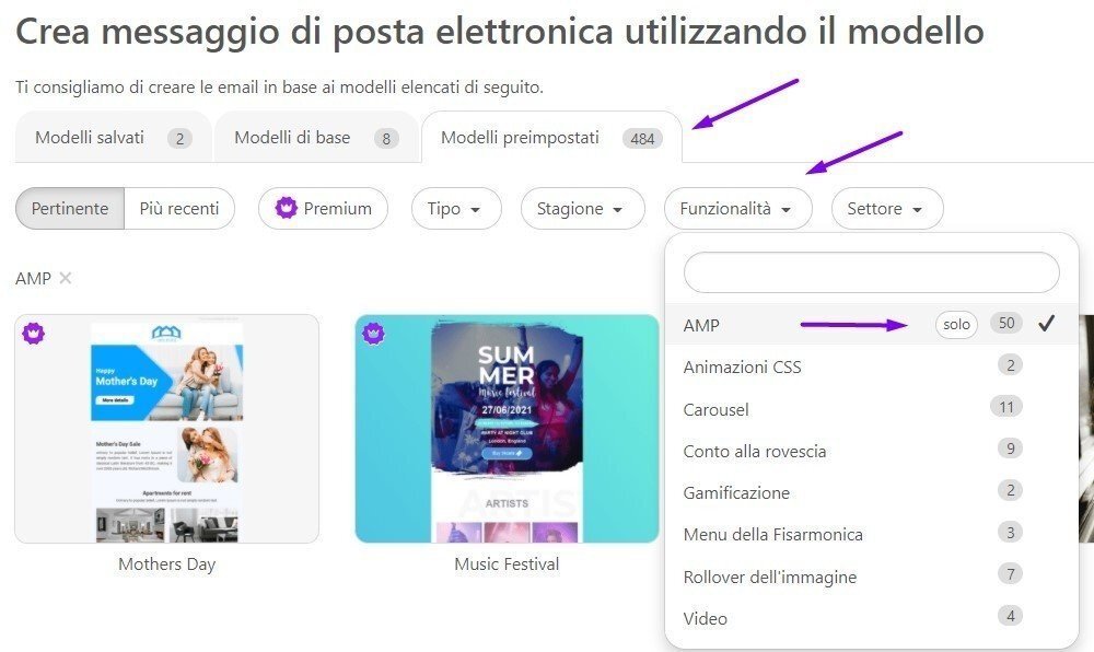 Modelli preimpostati