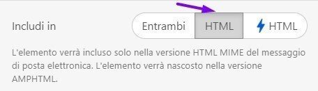 Includi in HTML  bouton