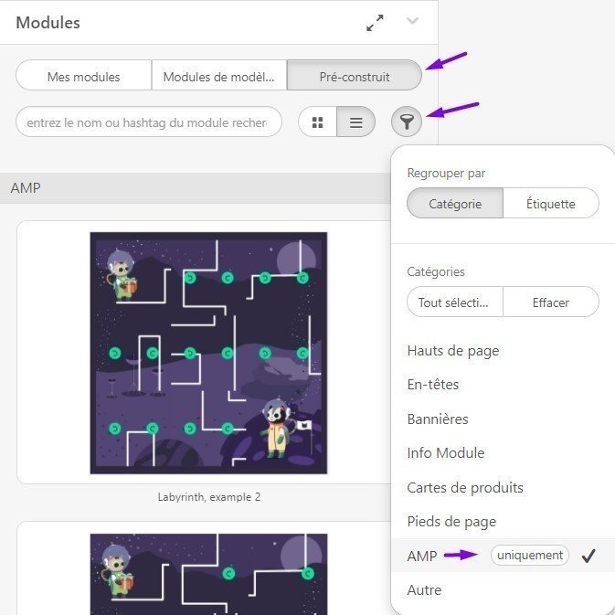 Modules pre-construit Modules pre-construit