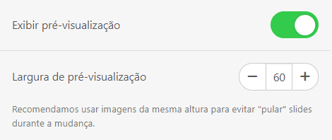 Alternando o Bot&atilde;o de Visualiza&ccedil;&atilde;o e Definindo a Largura da Visualiza&ccedil;&atilde;o