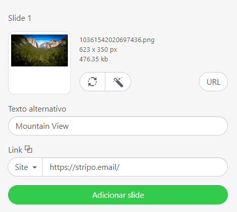 Adicionando imagens aos slides _ Carrossel AMP com a Stripo