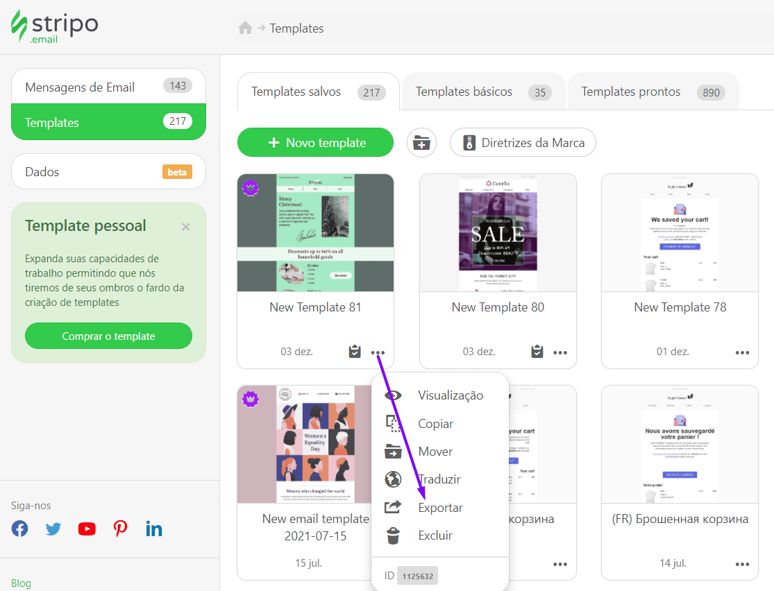 Exportação em massa de Stripo para Mailchimp Exportação em massa de Stripo para Mailchimp
