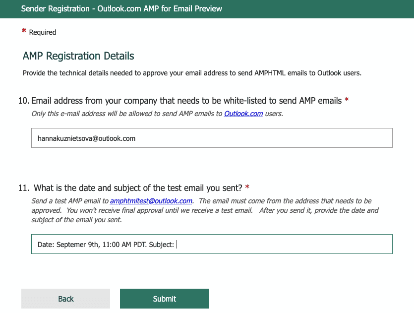 Outlook AMP_Form Outlook AMP_Form