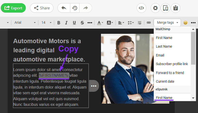 Dynamic Emails _ Copying Merge Tags Dynamic Emails _ Copying Merge Tags