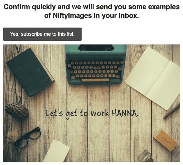 Esempio di Email Dinamica da NiftyImages Esempio di Email Dinamica da NiftyImages