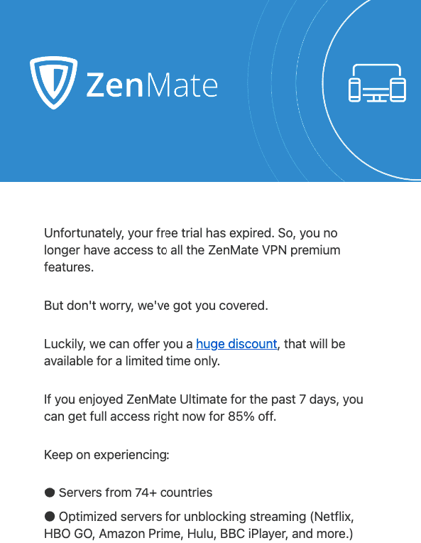 Example of a free trial follow-up email Example of a free trial follow-up email