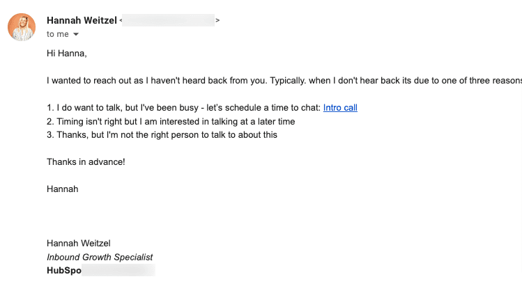 Follow-up email after no response Follow-up email after no response