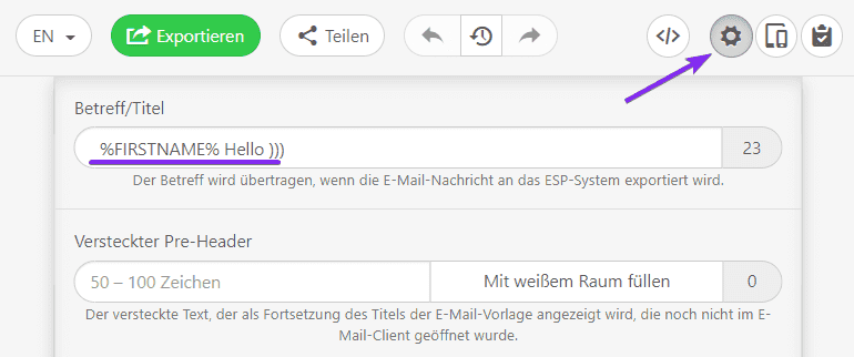 Dynamische E-Mail - Hinzufügen von Merge-Tags zu Betreffzeilen Dynamische E-Mail - Hinzufügen von Merge-Tags zu Betreffzeilen