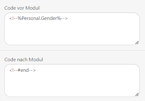 Arbeiten am Code für die Anzeigebedingungen Arbeiten am Code für die Anzeigebedingungen
