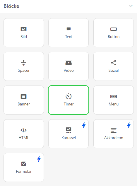 Block Timer Dynamischer Inhalt Block Timer Dynamischer Inhalt