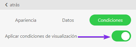 El bot&oacute;n de aplicar condiciones de visualizaci&oacute;n para activar esta funci&oacute;n