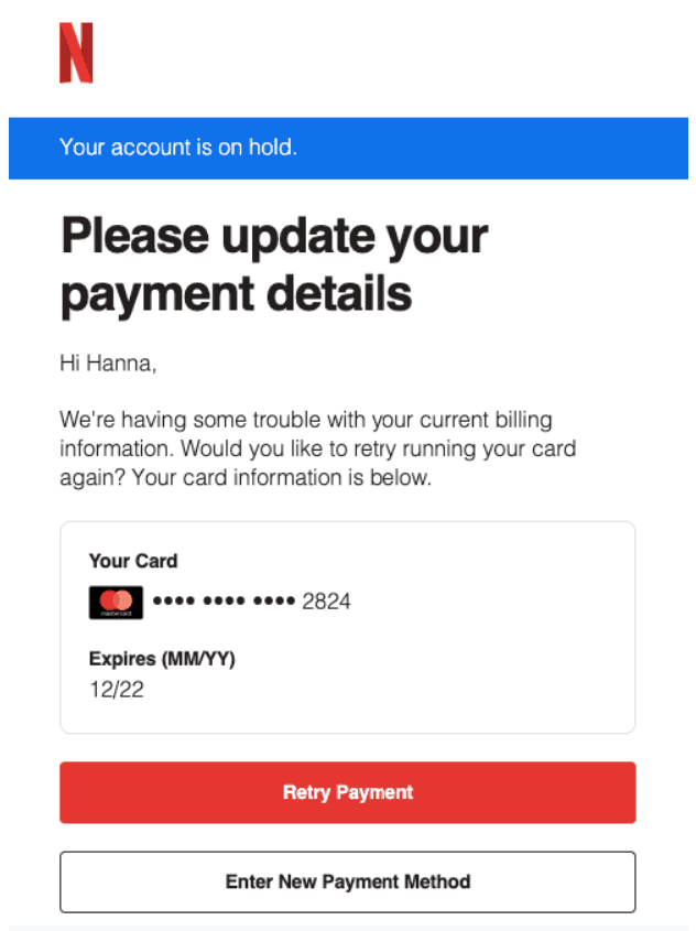Приклад персоналізованого нагадування про підписку Приклад персоналізованого нагадування про підписку