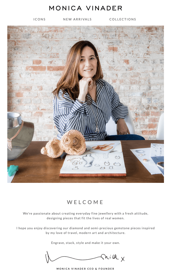 Jewelry Welcome Email by Monica Vinader Jewelry Welcome Email by Monica Vinader
