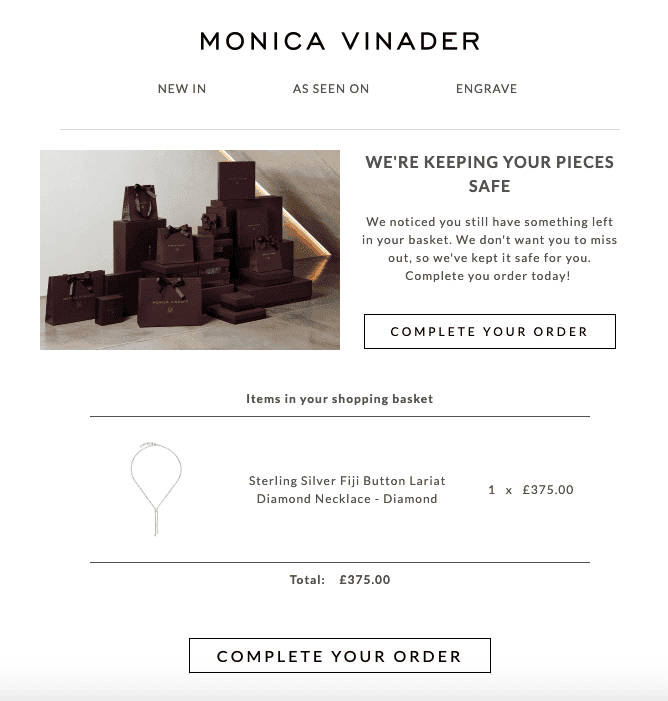 Abandoned Cart Email Jewelry_by Monica Vinader Abandoned Cart Email Jewelry_by Monica Vinader