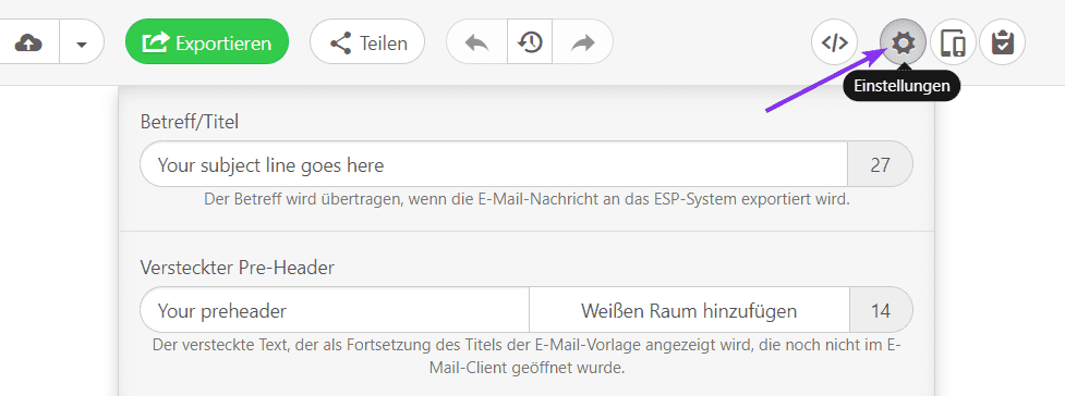 HTML-Vorlage über Google Mail senden _ Betreffzeile und Preheader festlegen HTML-Vorlage über Google Mail senden _ Betreffzeile und Preheader festlegen