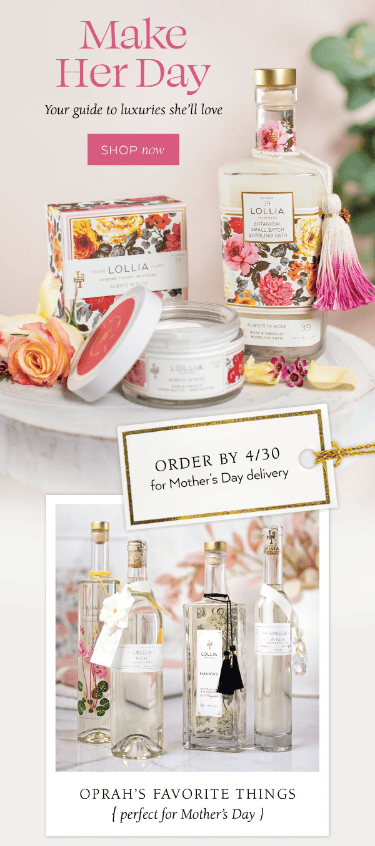 Mother's Day email from Tokyo Milk