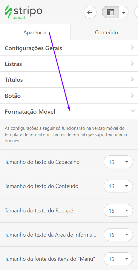 Design de e-mail responsivo_Definição de estilos móveis com Stripo_Sem código Design de e-mail responsivo_Definição de estilos móveis com Stripo_Sem código