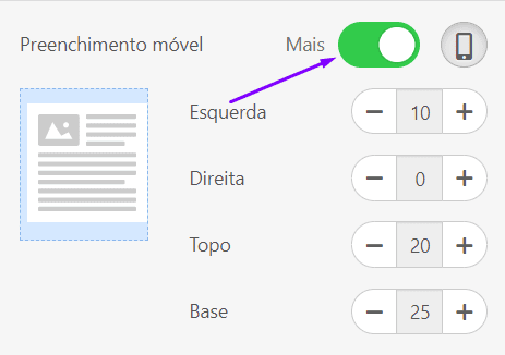 Definindo diferentes valores de preenchimento para dispositivos móveis Definindo diferentes valores de preenchimento para dispositivos móveis