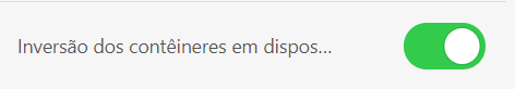 O botão de inversão de contêineres O botão de inversão de contêineres