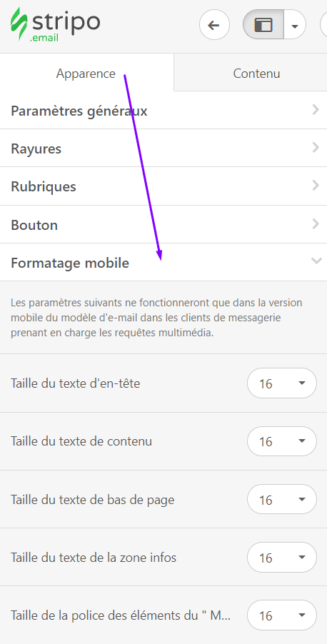 Conception d'e-mails réactifs_Définition de styles mobiles avec Stripo_Pas de code Conception d'e-mails réactifs_Définition de styles mobiles avec Stripo_Pas de code