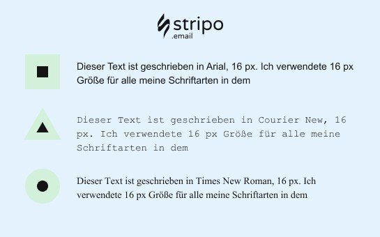 E-Mail sichere Schriftarten _ Arbeit an der E-Mail-Schriftgröße