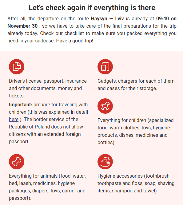 Ein Beispiel für eine Checkliste in der E-Mail Ein Beispiel für eine Checkliste in der E-Mail