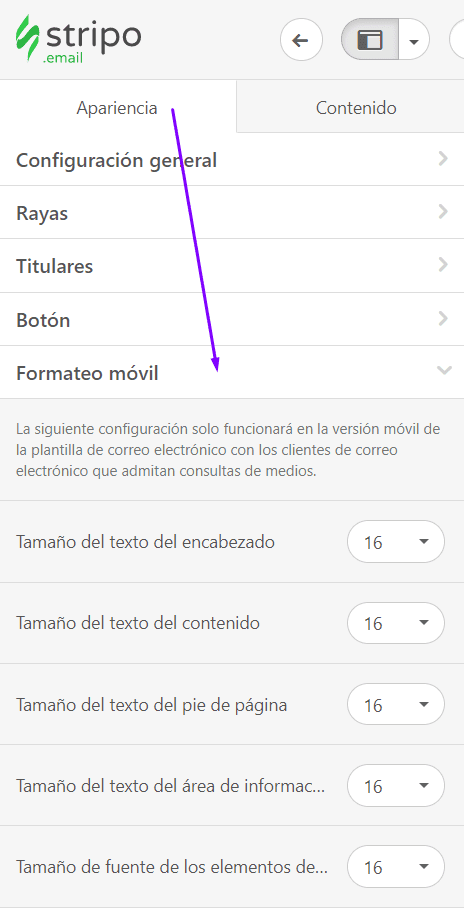 Diseño de correo electrónico receptivo_Configuración de estilos móviles con Stripo_Sin código Diseño de correo electrónico receptivo_Configuración de estilos móviles con Stripo_Sin código