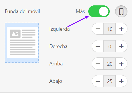 Establecer diferentes valores de relleno para dispositivos móviles Establecer diferentes valores de relleno para dispositivos móviles