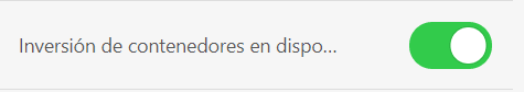 El botón de inversión de contenedores El botón de inversión de contenedores