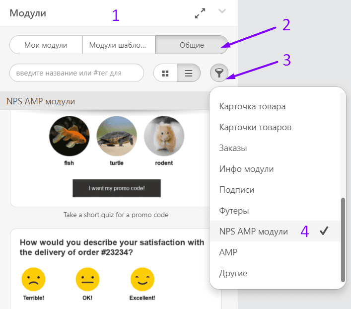 Способы использования AMP в электронной почте_Использование готовых модулей AMP-1