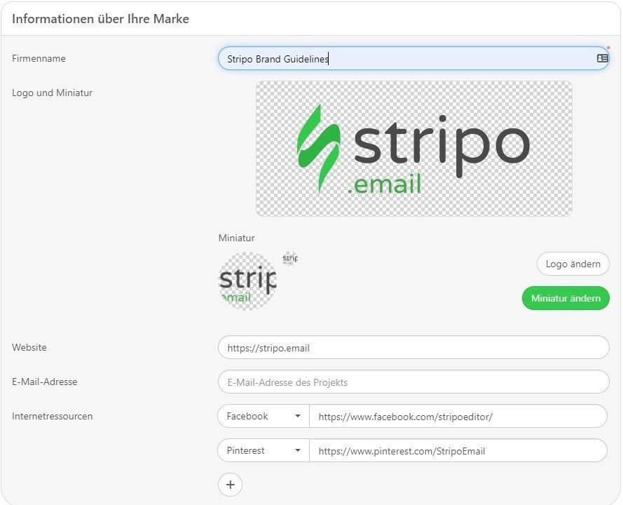 Informationen uber Ihre Marke Informationen uber Ihre Marke