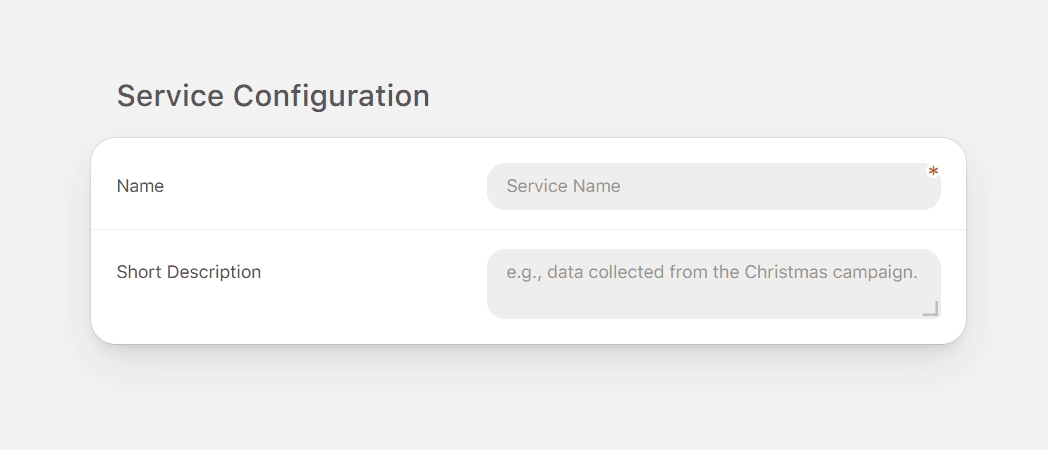 Data Service configuration