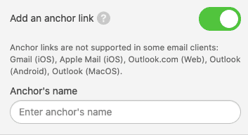 Anchor Links in Emails_Enabling the Option Anchor Links in Emails_Enabling the Option