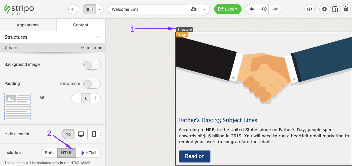Including Structures in HTML Emails Including Structures in HTML Emails