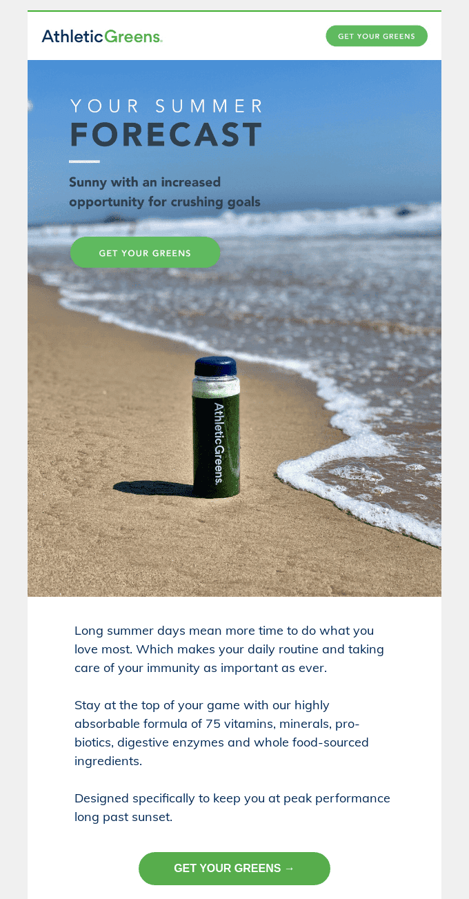 Example of how to highlight the product’s advantages and variety