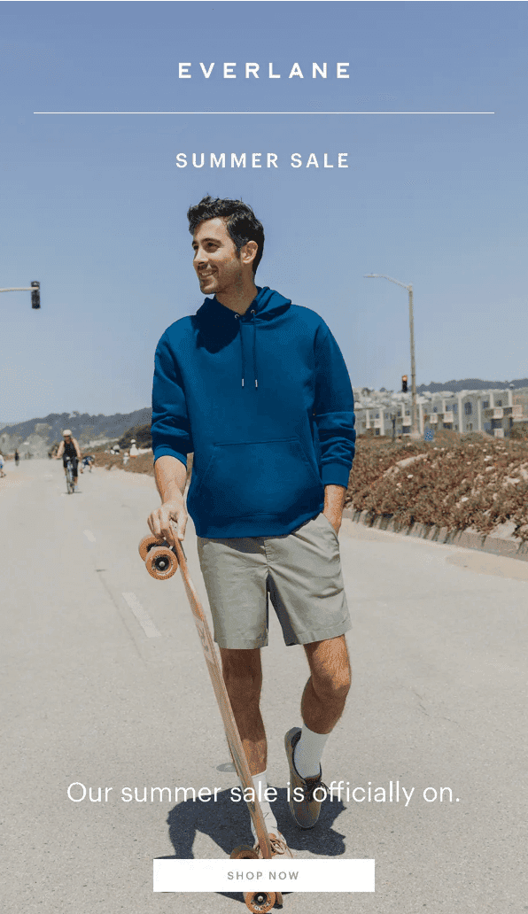 Example of how to set and share the summer holiday vibes in emails