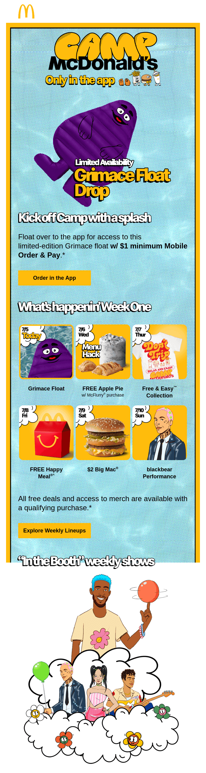 Summer emails with illustrations